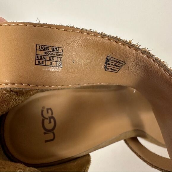 UGG Women’s Whitney Cork Wedge Platform Sandals in Chestnut Suede Size 9.5 - Picture 5 of 15